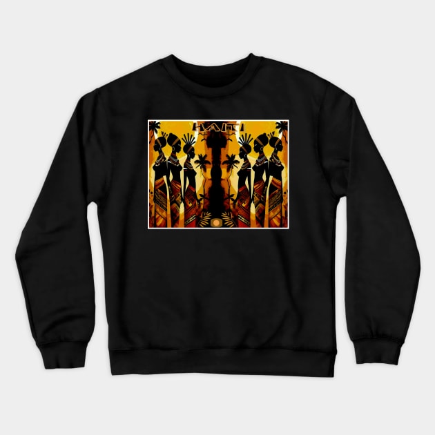 Haitian Beautiful Girls Travel and Tourism Advertising Print Crewneck Sweatshirt by posterbobs